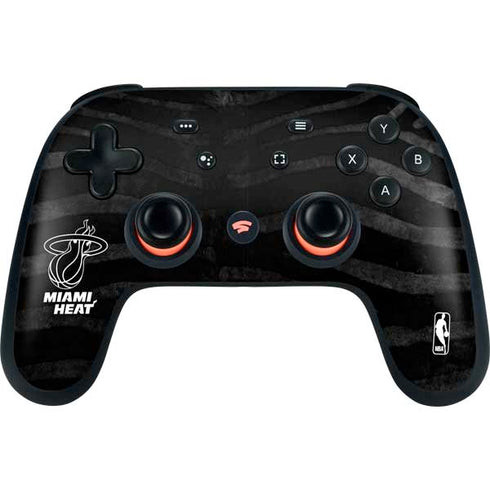 NBA Miami Heat Black Animal Print Google Stadia Controller Skin