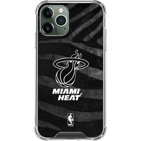 NBA Miami Heat Black Animal Print iPhone 11 Pro Max Clear Case