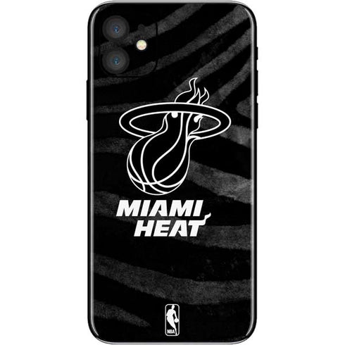 NBA Miami Heat Black Animal Print iPhone 11 Skin
