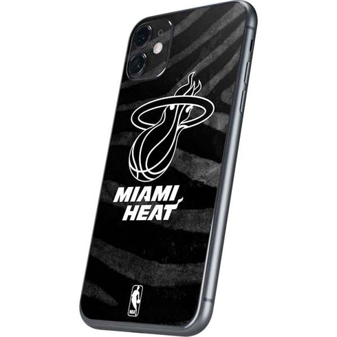 NBA Miami Heat Black Animal Print iPhone 11 Skin