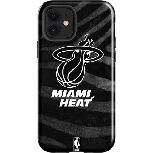 NBA Miami Heat Black Animal Print iPhone 12 Impact Case