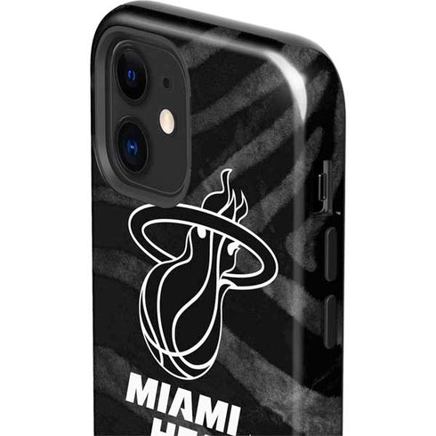 NBA Miami Heat Black Animal Print iPhone 12 Impact Case