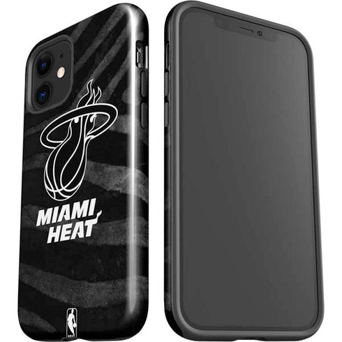 NBA Miami Heat Black Animal Print iPhone 12 Impact Case