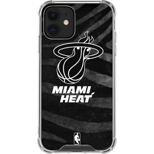 NBA Miami Heat Black Animal Print iPhone 12 Mini Clear Case