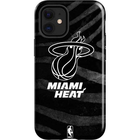 NBA Miami Heat Black Animal Print iPhone 12 Mini Impact Case