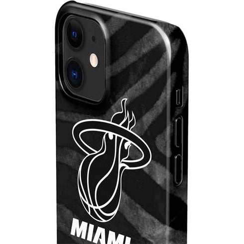NBA Miami Heat Black Animal Print iPhone 12 Mini Lite Case
