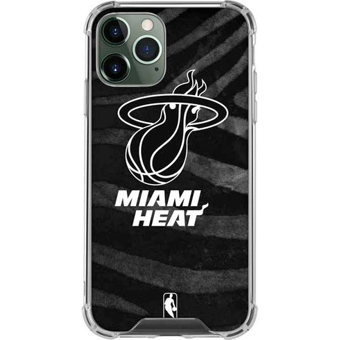 NBA Miami Heat Black Animal Print iPhone 12 Pro Clear Case