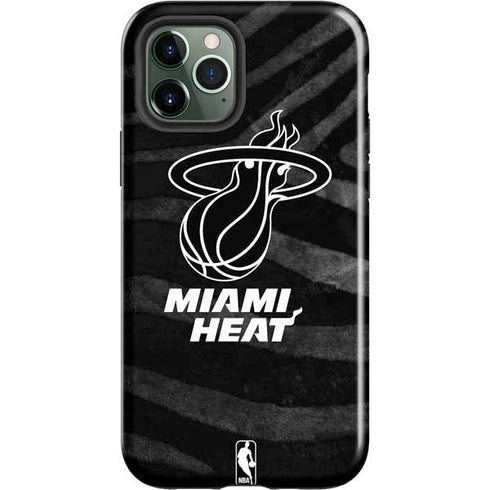 NBA Miami Heat Black Animal Print iPhone 12 Pro Impact Case