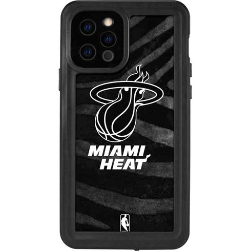 NBA Miami Heat Black Animal Print iPhone 12 Pro Waterproof Case