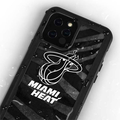 NBA Miami Heat Black Animal Print iPhone 12 Pro Waterproof Case