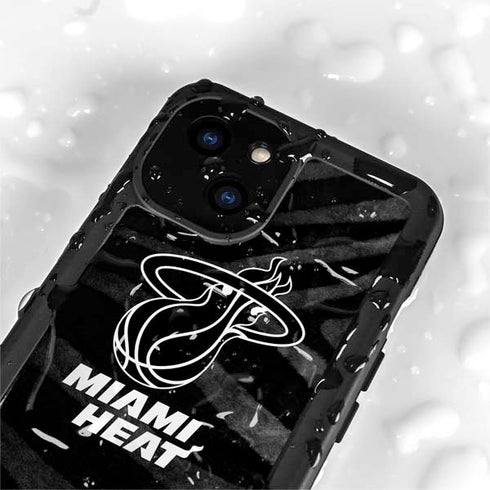 NBA Miami Heat Black Animal Print iPhone 13 Mini Waterproof Case
