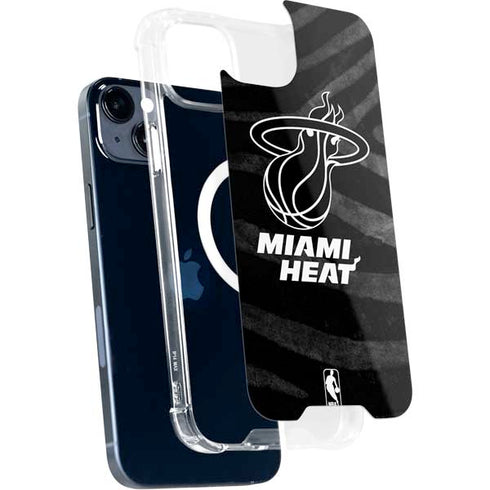 NBA Miami Heat Black Animal Print iPhone 15 Plus MagSafe Case
