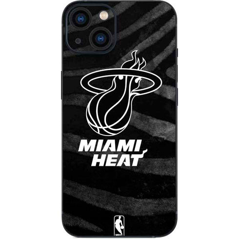 NBA Miami Heat Black Animal Print iPhone 15 Plus Skin