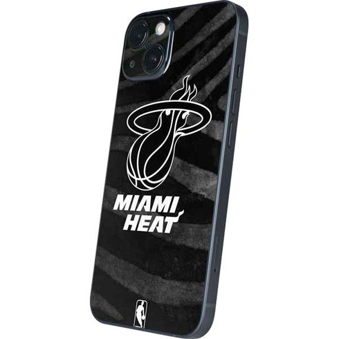 NBA Miami Heat Black Animal Print iPhone 15 Plus Skin