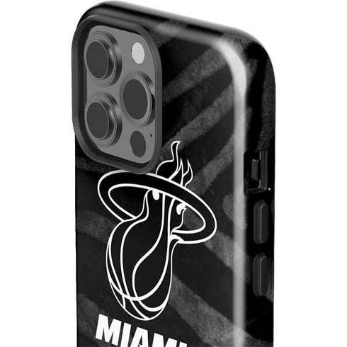 NBA Miami Heat Black Animal Print iPhone 15 Pro Max Impact Case