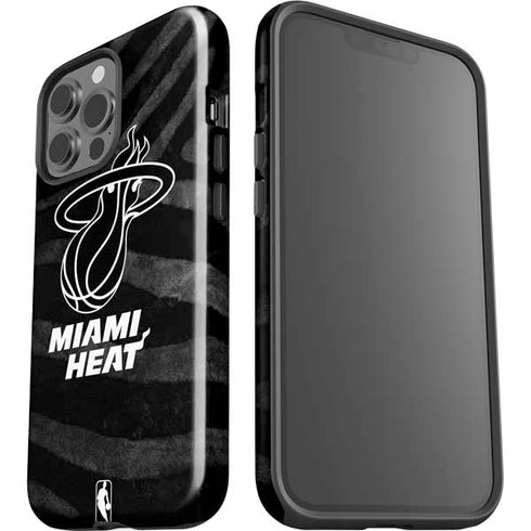 NBA Miami Heat Black Animal Print iPhone 15 Pro Max Impact Case