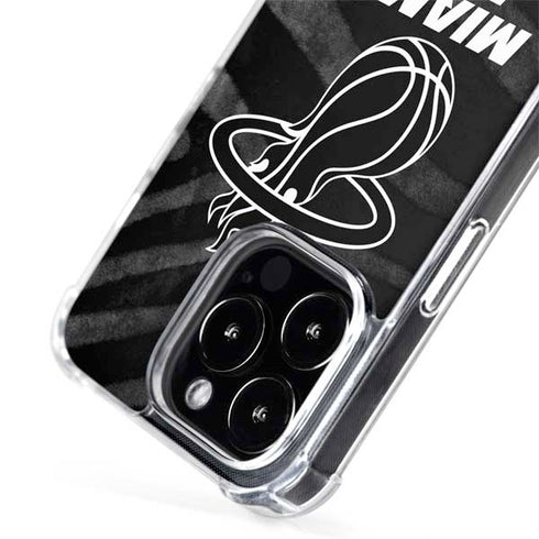 NBA Miami Heat Black Animal Print iPhone 15 Pro Max MagSafe Case