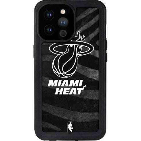 NBA Miami Heat Black Animal Print iPhone 14 Pro Max Waterproof Case