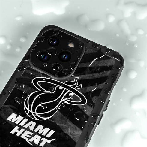 NBA Miami Heat Black Animal Print iPhone 14 Pro Max Waterproof Case