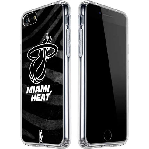 NBA Miami Heat Black Animal Print iPhone SE (2nd & 3rd Gen) Clear Case