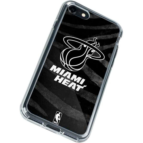 NBA Miami Heat Black Animal Print iPhone SE (2nd & 3rd Gen) Clear Case