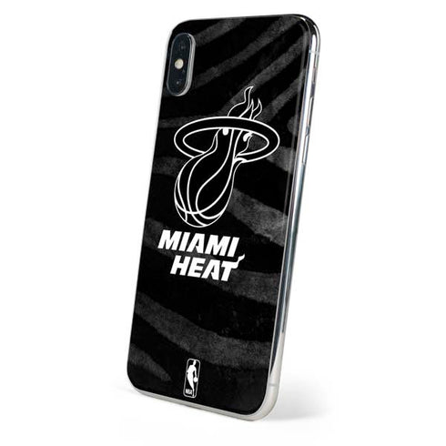 NBA Miami Heat Black Animal Print iPhone X Skin
