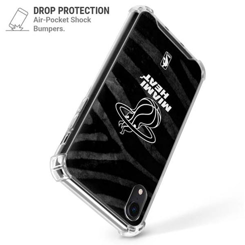 NBA Miami Heat Black Animal Print iPhone XR Clear Case