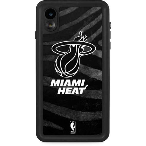 NBA Miami Heat Black Animal Print iPhone XR Waterproof Case