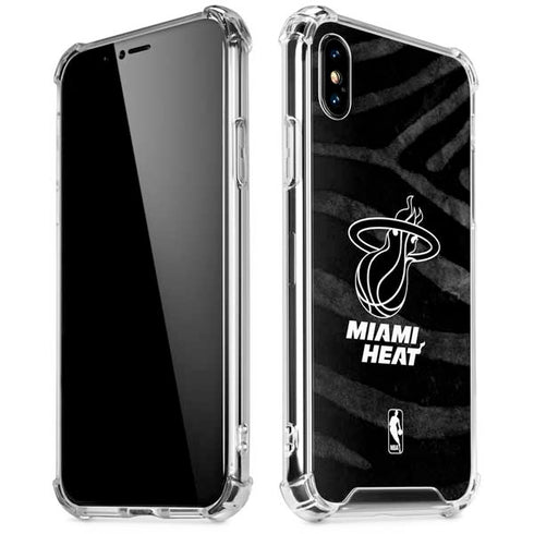 NBA Miami Heat Black Animal Print iPhone XS Max Clear Case