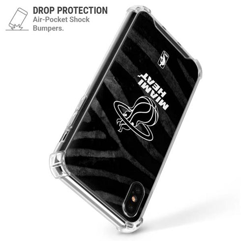 NBA Miami Heat Black Animal Print iPhone XS Max Clear Case