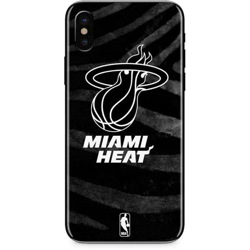 NBA Miami Heat Black Animal Print iPhone XS Skin