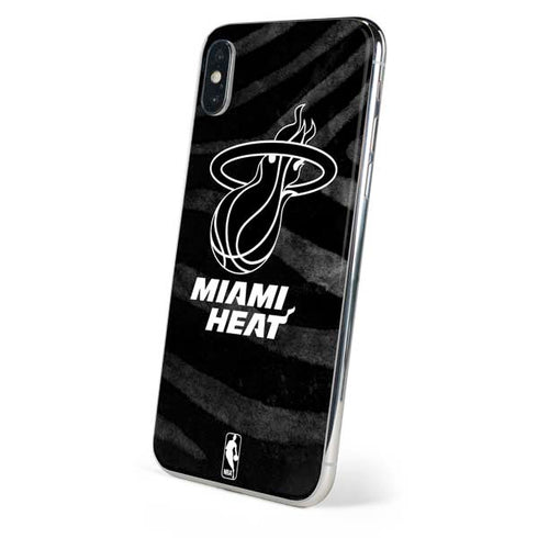 NBA Miami Heat Black Animal Print iPhone XS Skin