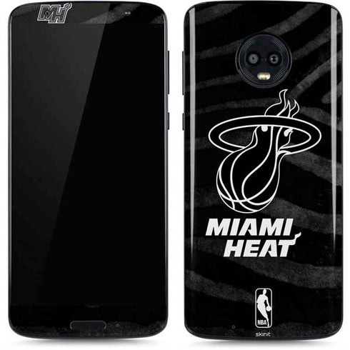 NBA Miami Heat Black Animal Print Moto G6 Skin
