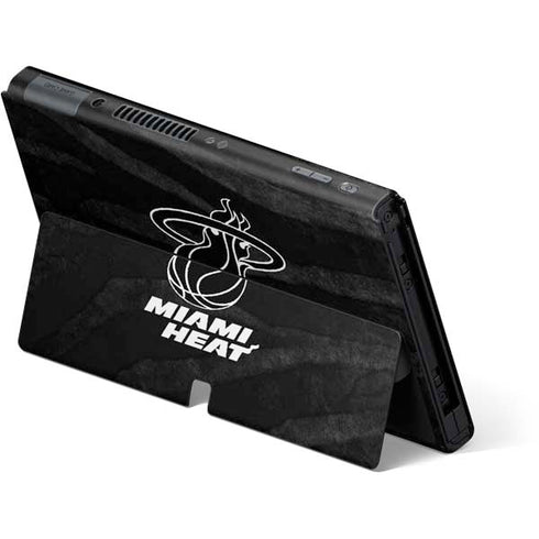 NBA Miami Heat Black Animal Print Nintendo Switch OLED (2021) Skin
