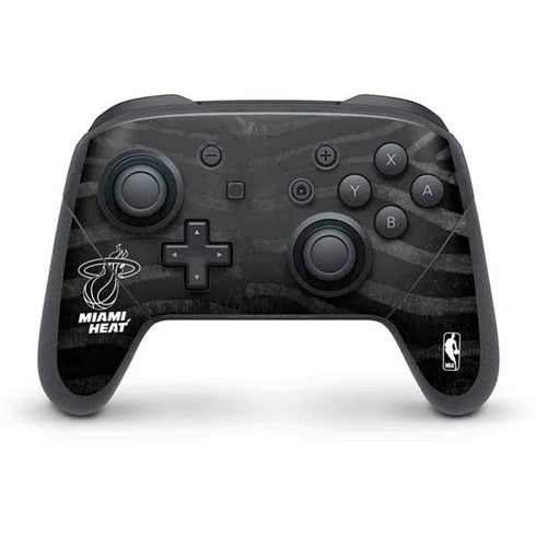 NBA Miami Heat Black Animal Print Nintendo Switch Pro Controller Skin