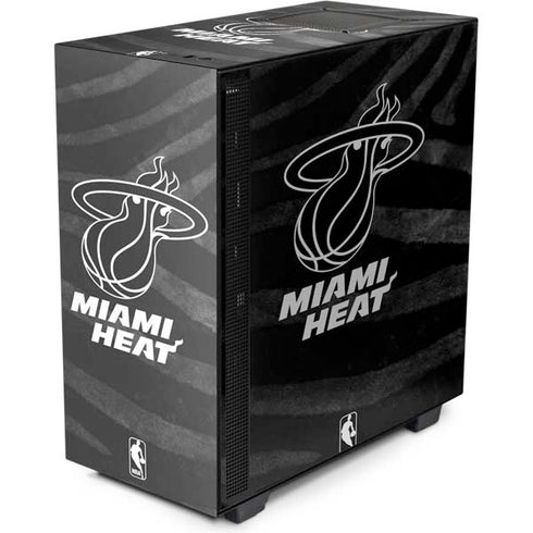 NBA Miami Heat Black Animal Print NZXT H510 Compact ATX Mid-Tower Case Skin