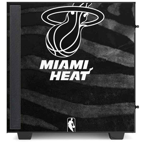 NBA Miami Heat Black Animal Print NZXT H510 Compact ATX Mid-Tower Case Skin