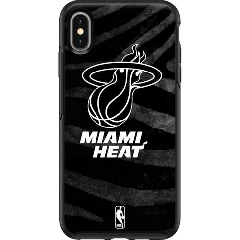 NBA Miami Heat Black Animal Print Otterbox Symmetry iPhone Skin