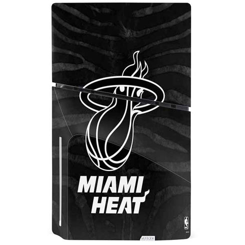 NBA Miami Heat Black Animal Print PS5 Slim Disk Bundle Skin