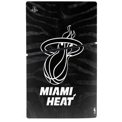 NBA Miami Heat Black Animal Print PS5 Slim Disk Console Skin