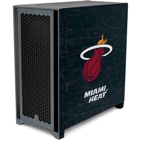 NBA Miami Heat Black Partial Logo Corsair 4000D Tempered Glass Mid-Tower ATX Case Skin