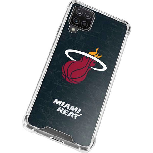 NBA Miami Heat Black Partial Logo Galaxy A12 Clear Case