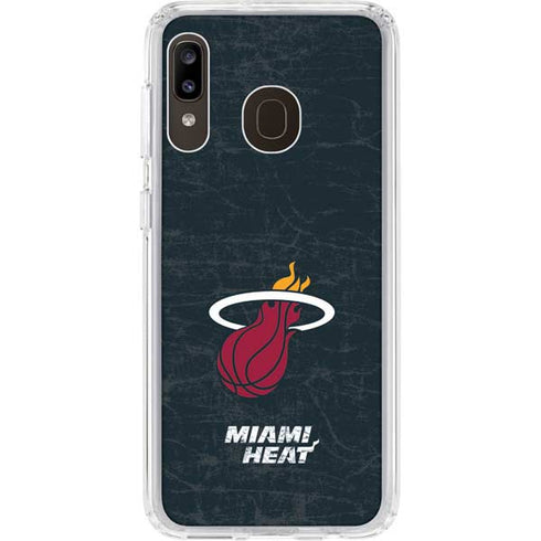 NBA Miami Heat Black Partial Logo Galaxy A20 Clear Case