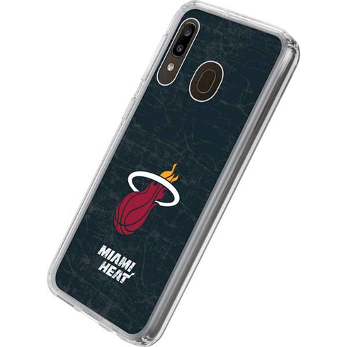 NBA Miami Heat Black Partial Logo Galaxy A20 Clear Case