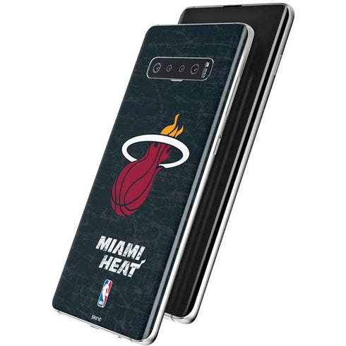 NBA Miami Heat Black Partial Logo Galaxy S10 Plus Skin