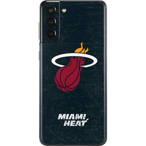 NBA Miami Heat Black Partial Logo Galaxy S21 Plus 5G Skin