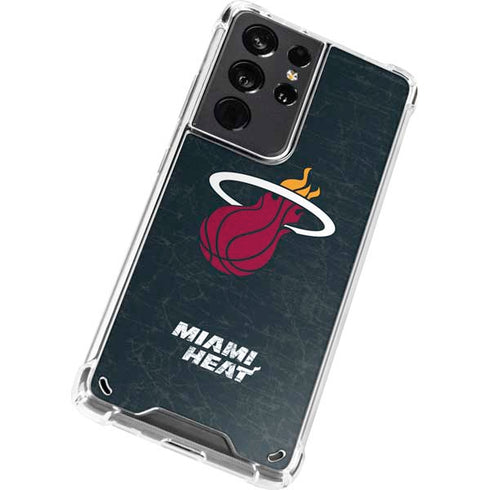 NBA Miami Heat Black Partial Logo Galaxy S21 Ultra 5G Clear Case
