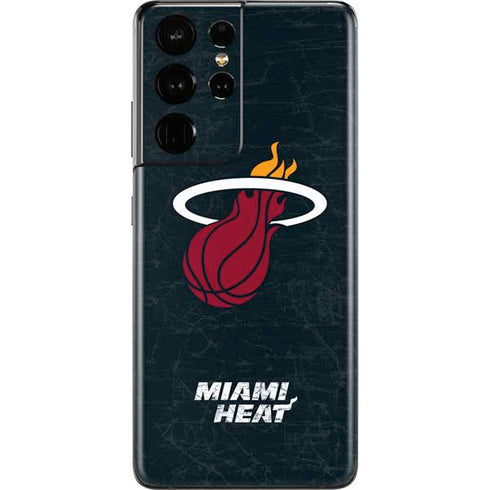 NBA Miami Heat Black Partial Logo Galaxy S21 Ultra 5G Skin