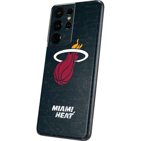 NBA Miami Heat Black Partial Logo Galaxy S21 Ultra 5G Skin