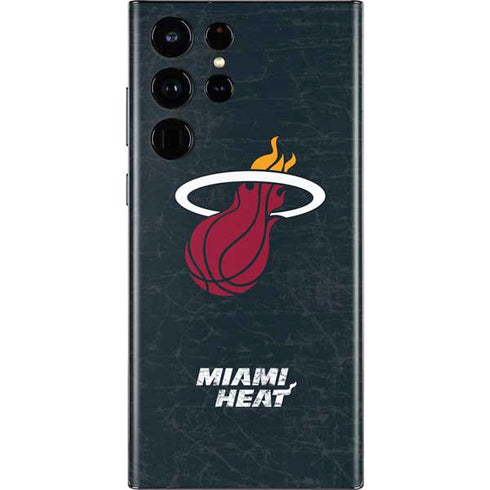NBA Miami Heat Black Partial Logo Galaxy S22 Ultra Skin